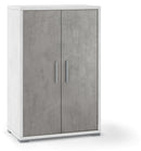 Mobile 2 Ante 71x110x41 cm Ossido Bianco/Cemento-1