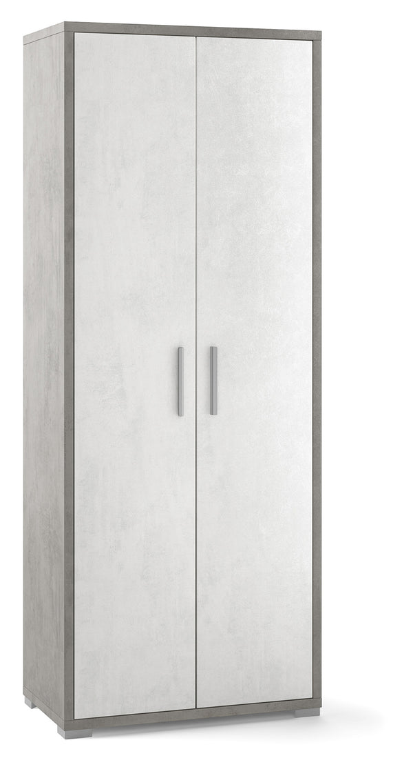 online Schrank 2 Türen 71x182x41 cm Zement/Weißoxid