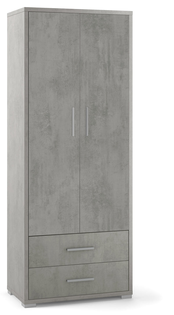 prezzo Kleiderschrank 2 Türen 2 Schubladen 71x182x41 cm Zement