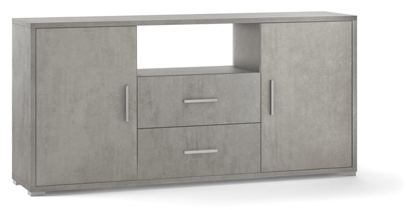 Schrank 2 Türen 2 Schubladen 174x84x41 cm Zement sconto