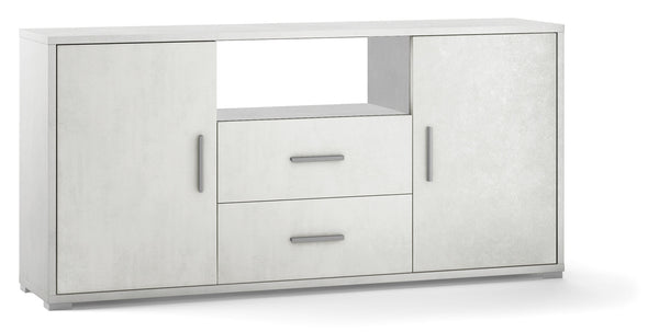 sconto Schrank 2 Türen 2 Schubladen 174x84x41 cm Oxidweiß