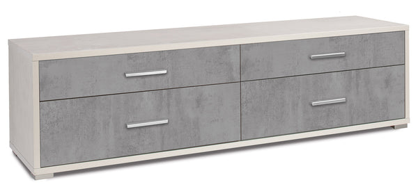 Schrank mit 4 Schubladen 179 x 50 x 47 cm Oxidweiß/Zement acquista