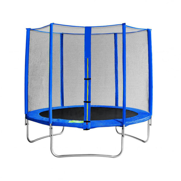 online Elastisches Trampolin mit Netz Ø244x65/245 h cm aus blauem Kunststoff