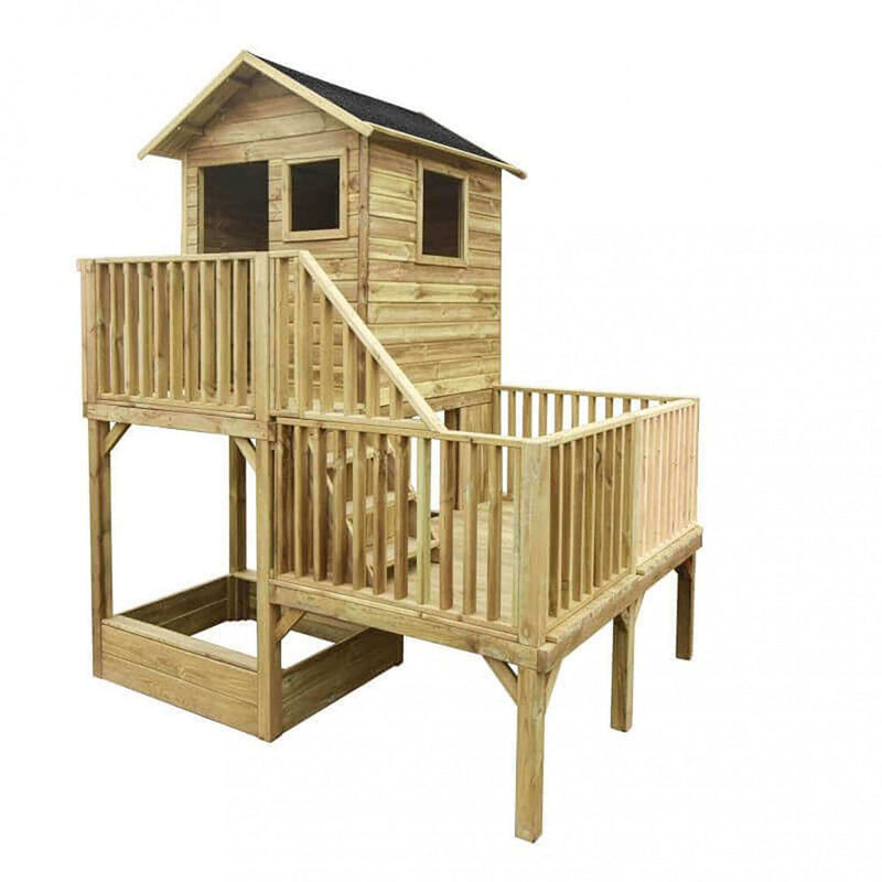 Casetta Gioco per Bambini in Legno Doremi 176x176x273 h cm in Legno-1