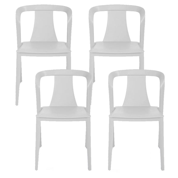 Set mit 4 stapelbaren Stühlen 78 x 55 x 50 cm aus Polypropylen und Glasfaser Alba White acquista