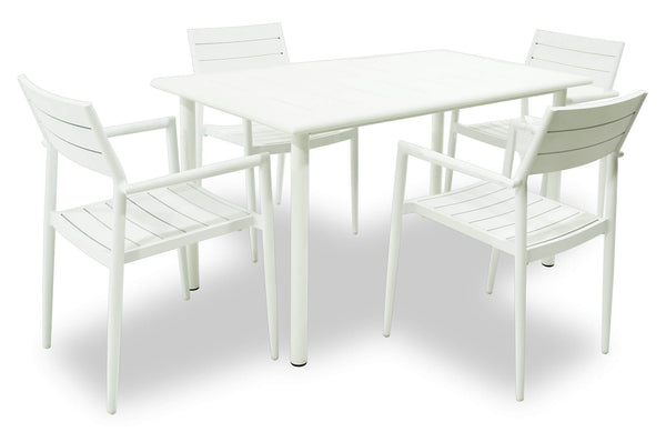 acquista Set aus Tisch und 4 Gartenstühlen in Alzira White Aluminium