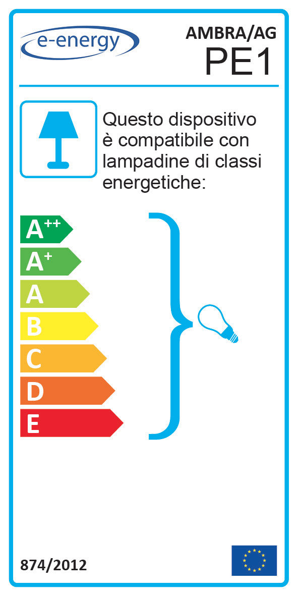 Applique 1xE27 Ganci Marrone Vetro Screpolato Ambra-Verde E-Energy Ambra-2