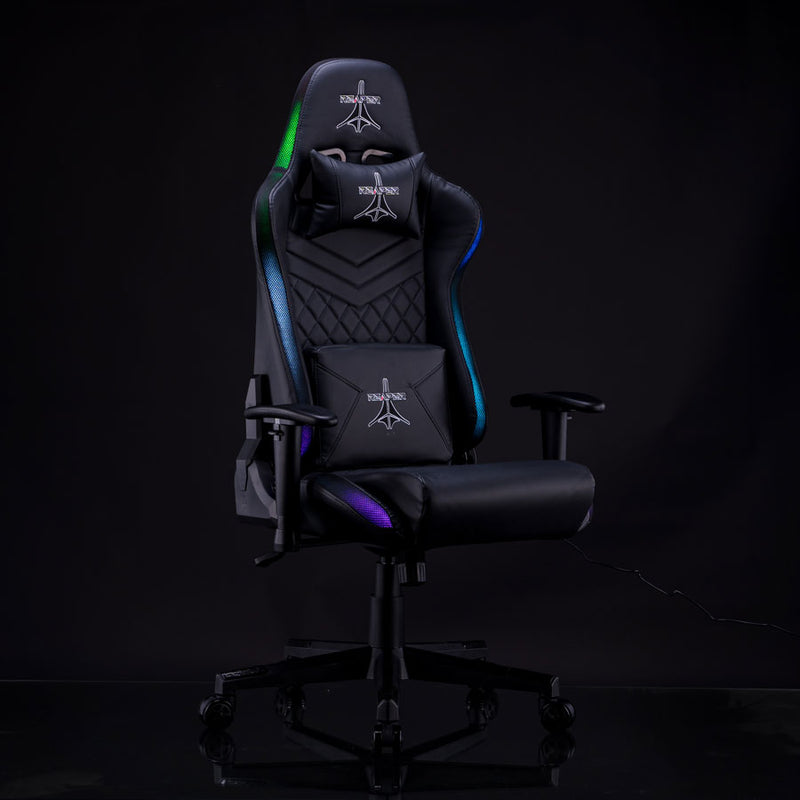 Sedia da Gaming Ergonomica con LED RGB in Similpelle Nera-5