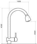 Rubinetto Cucina Miscelatore Monocomando Doccetta Estraibile Apell AP7090CR Cromato-2