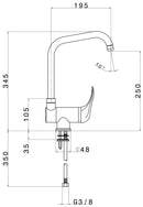 Rubinetto Cucina Miscelatore Monocomando Apell APG1111CR Sottofinestra Cromato-2