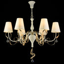 Lampadario Elegant in Metallo Intreccio Bianco con Oro-2