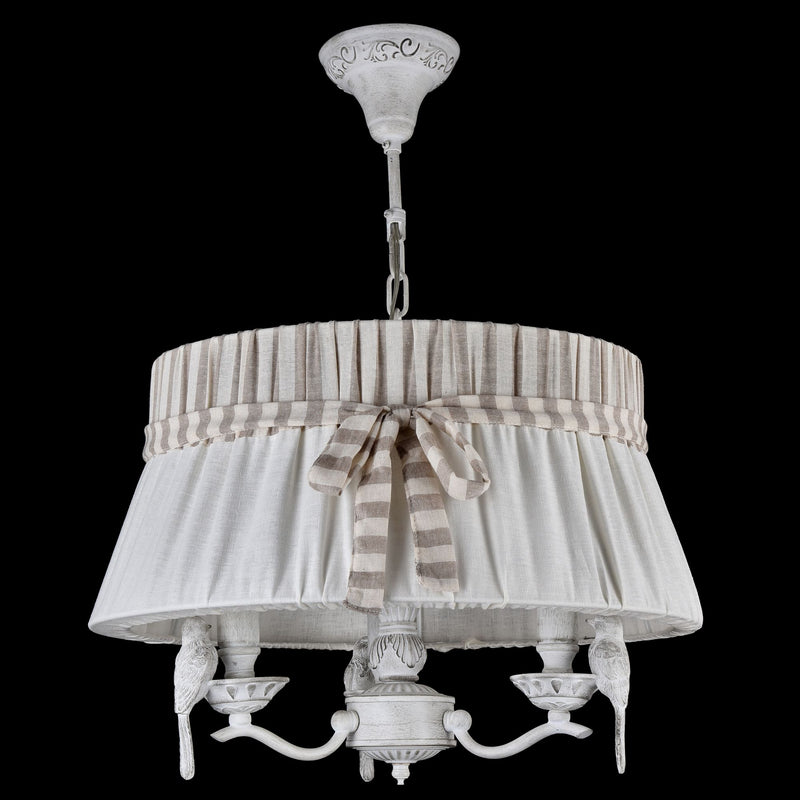 Lampadario Elegant in Metallo Bird Bianco Antique-4