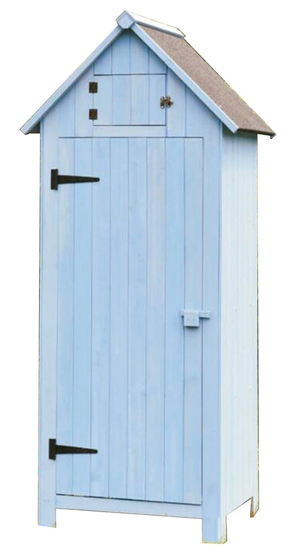 Casetta Box da Giardino 77x55xH179 cm in Legno di Abete 10mm Azzurro Armoire acquista