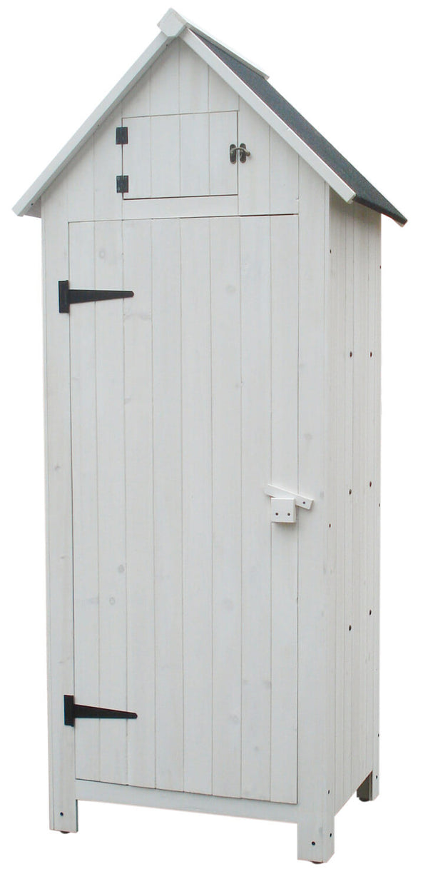 online Casetta Box da Giardino 77x55xH179 cm in Legno di Abete 10mm Bianco Armoire