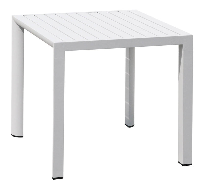 Tavolo Quadrato da Giardino 80x80x75 cm in Alluminio Bianco-1