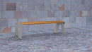 Panchina 3 Posti da Esterno 172x52x44,5 cm in Acciaio Zincato Senza Schienale Grigio Chiaro e Marrone-2