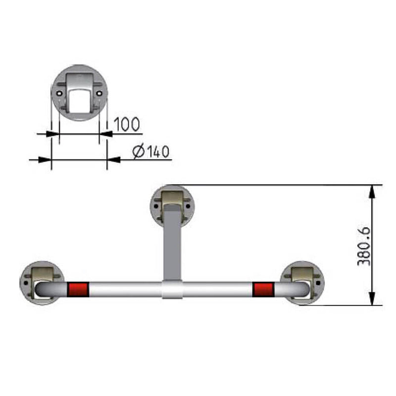 Barriera Dissuasore di Parcheggio Sosta in acciaio 87x45cm ARS480 Arco Essencial Line-5