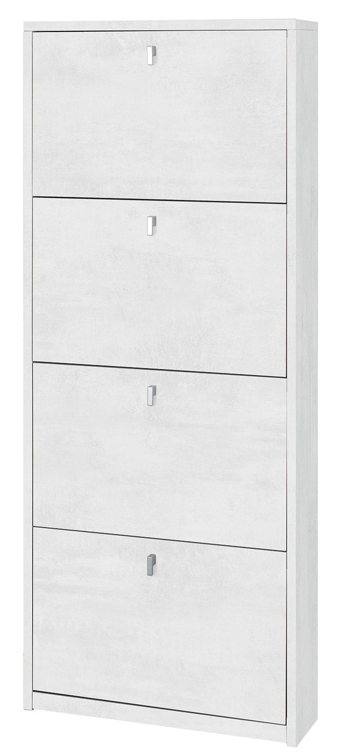 Scarpiera 4 Ante 63x154x18 cm Ossido Bianco-1