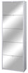 Schuhschrank 5 Türen mit Spiegel 63 x 190 x 29 cm weiß geflammt