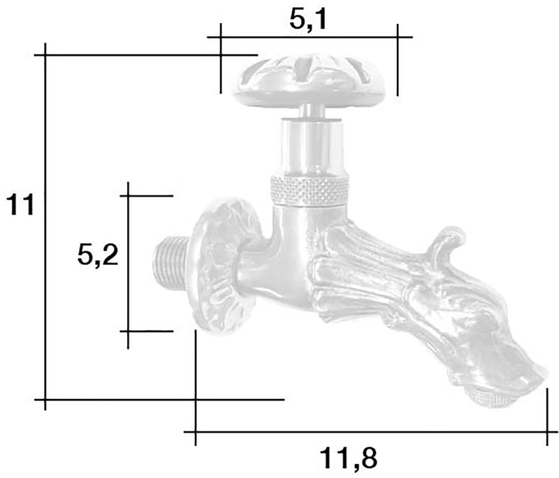 Rubinetto per Fontana da Giardino in Ottone Cromato con Attacco Rapido Morelli Neoclassico-2