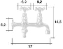 Rubinetto Doppio per Fontana da Giardino in Ottone Morelli Tandem-2