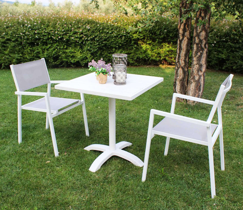 Poltrona Avana Impilabile 55x57x85 h cm in Textilene Bianco-5