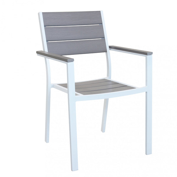 Cervia stapelbarer Sessel 58x58x89 h cm aus weißem Aluminium prezzo