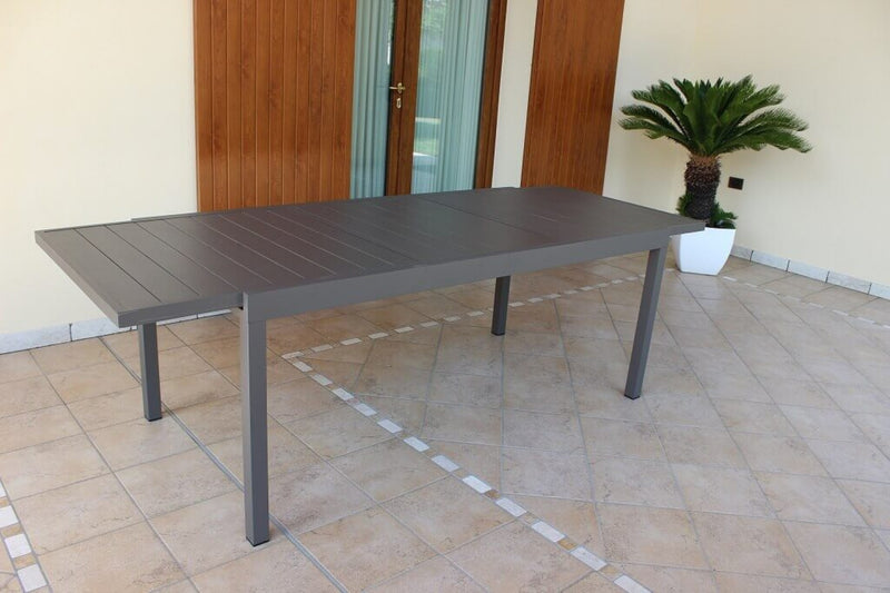 Tavolo Formentera 200/300x100x74 h cm in Alluminio Tortora-5