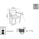 Poltrona Cayman 56x58x85 h cm in Alluminio Bianco-8