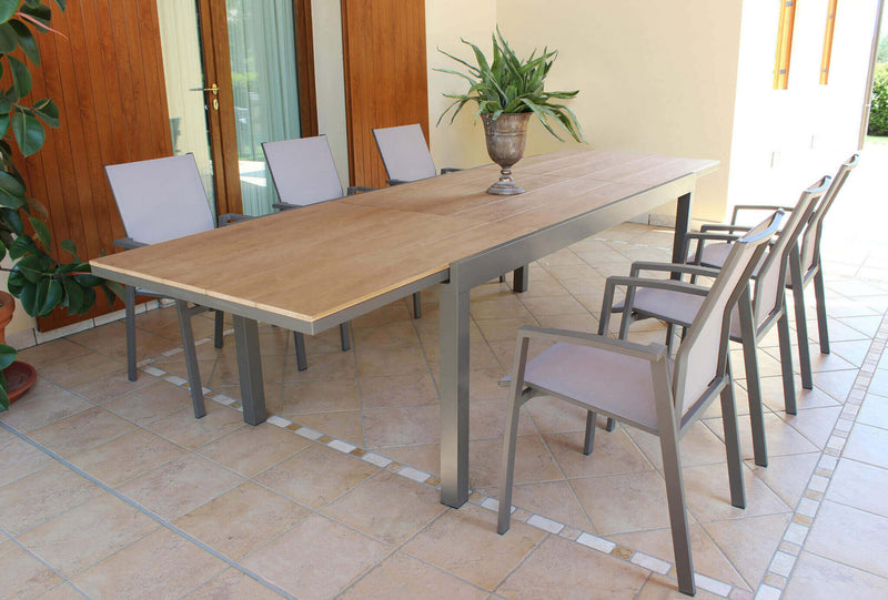 Tavolo Cayman Allungabile 200/300x95x75 h cm in Alluminio Tortora-7