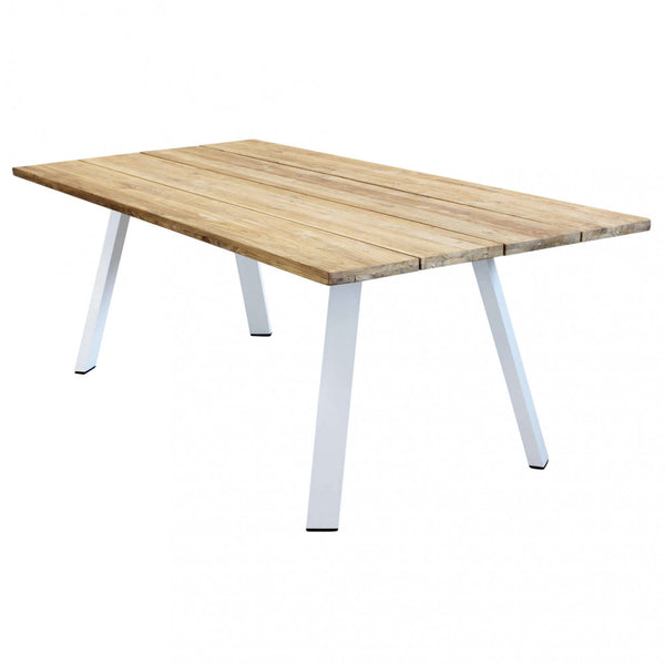 Tisch Nevis 200 x 100 x 74 h cm aus weißem Holz sconto