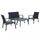 Garden Lounge Set Sofa 2 Sessel und Couchtisch in anthrazitfarbenem Aluminium