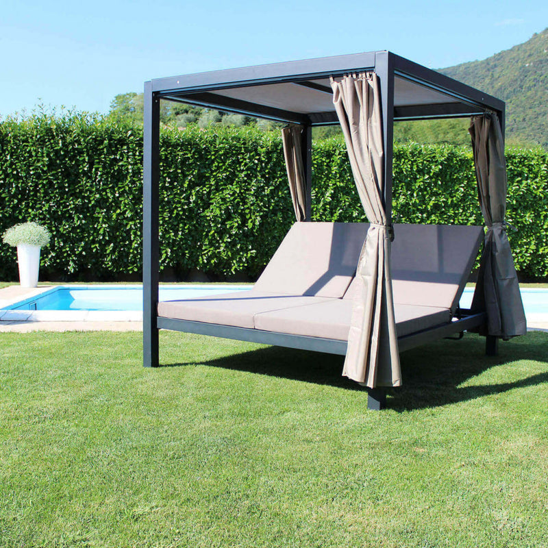 Gazebo Letto Timbuktu 212x149x195 h cm in Alluminio Antracite-2