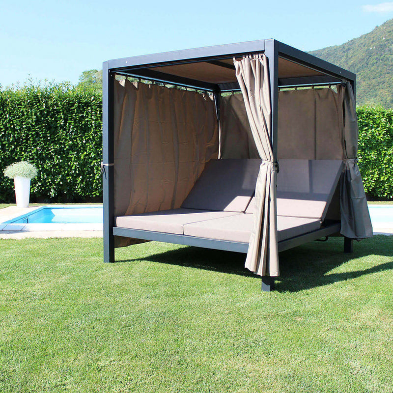 Gazebo Letto Timbuktu 212x149x195 h cm in Alluminio Antracite-4