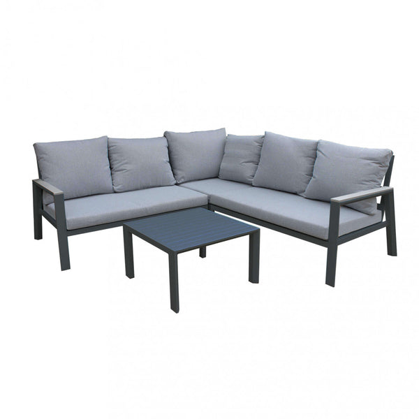 Surabaya Ecklounge mit anthrazitfarbenen Aluminiumkissen sconto