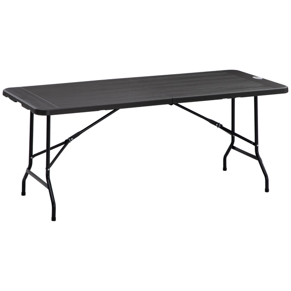 acquista Tavolo Catering Pieghevole 180x75,5x73 cm in Acciaio e HDPE Grigio Scuro