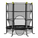 Trampolino Tappeto Elastico per Bambini 3-10 Anni con Rete e Pali Imbottiti in Acciaio Ø163x163 cm in PP e Schiuma Nero-1