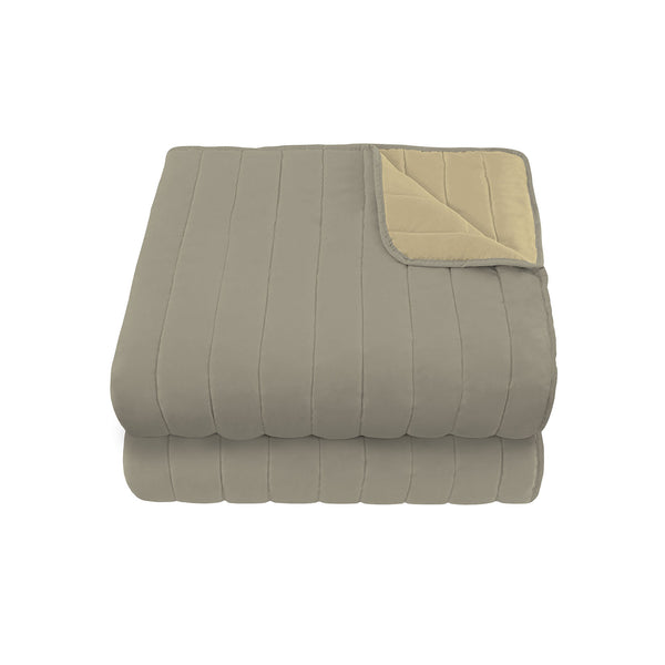 Doubleface-Steppdecke 100gr Taupe/Creme sconto