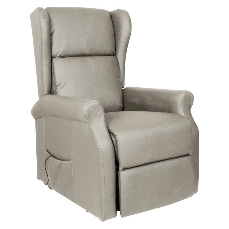 Poltrona Relax Alzapersona Elettrica 1 Motore in Tessuto PK Lite Lift Panna-1