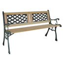 Panca da Giardino 122x54x73 cm in Ghisa e Legno-1