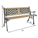 Panca da Giardino 122x54x73 cm in Ghisa e Legno-5