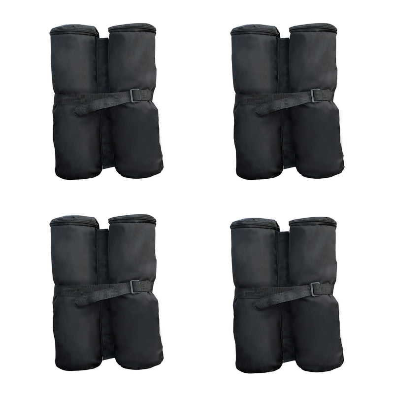 Set 4 Piedistalli Zavorra per Ancoraggio Gazebo con chiusura a Velcro Nero-1