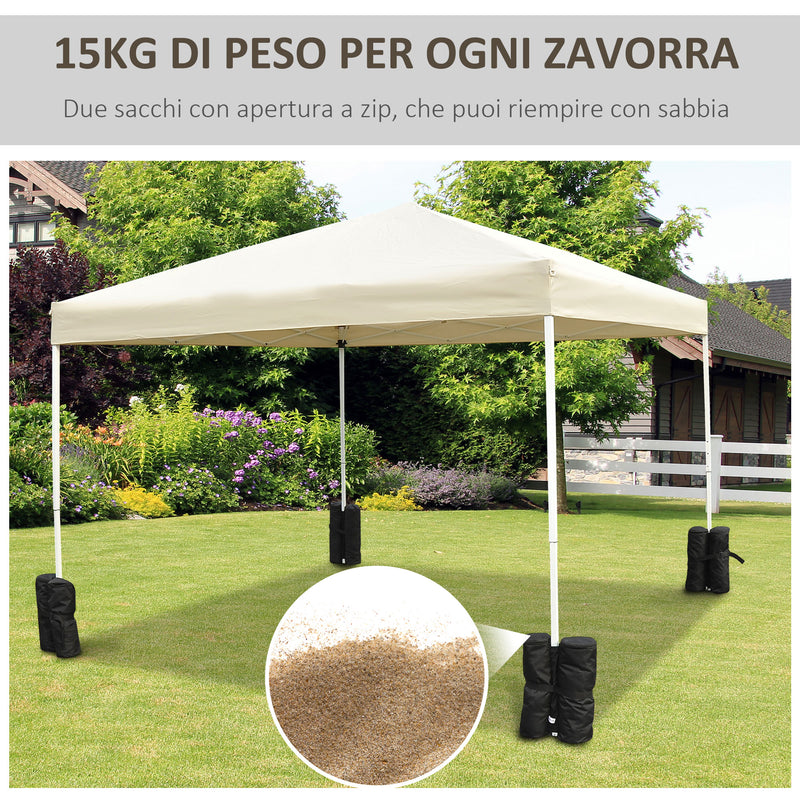 Set 4 Piedistalli Zavorra per Ancoraggio Gazebo con chiusura a Velcro Nero-4