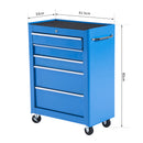 Carrello Porta Utensili da Officina con Cassettiera Azzurro 61.5x33x85 cm -3