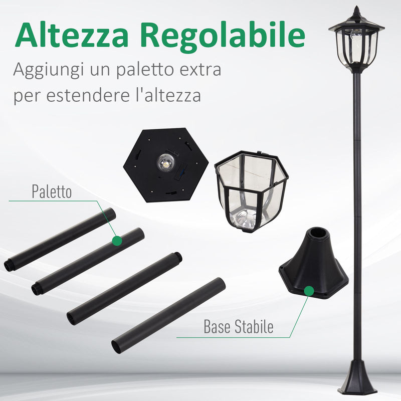 Lampione da Giardino LED a Energia Solare H177 cm  Vincent-6