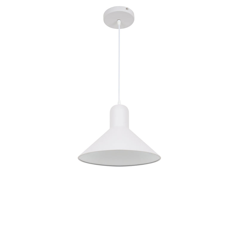 Lampada Design a Sospensione Corpo in Metallo Bianco Ø34,5x28 cm -1