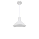 Lampada Design a Sospensione Corpo in Metallo Bianco Ø34,5x28 cm -4