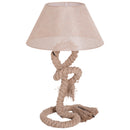 Lampada da Comodino Abat jour in Corda di Canapa Beige 40x40x65 cm -9