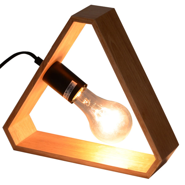 prezzo Dreieckige Tischlampe im nordischen Stil aus Naturholz 29x8x25,5 cm