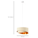 Lampadario a Soffitto Moderno a Sospensione E27 Ø50x136 cm  Beige e Oro-3